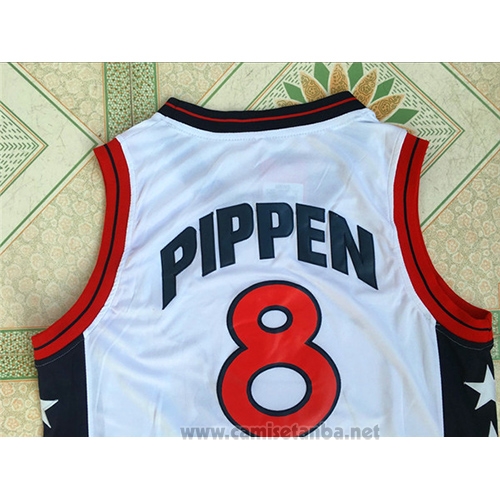 Camiseta USA 1996 Scottie Pippen #8 Blanco